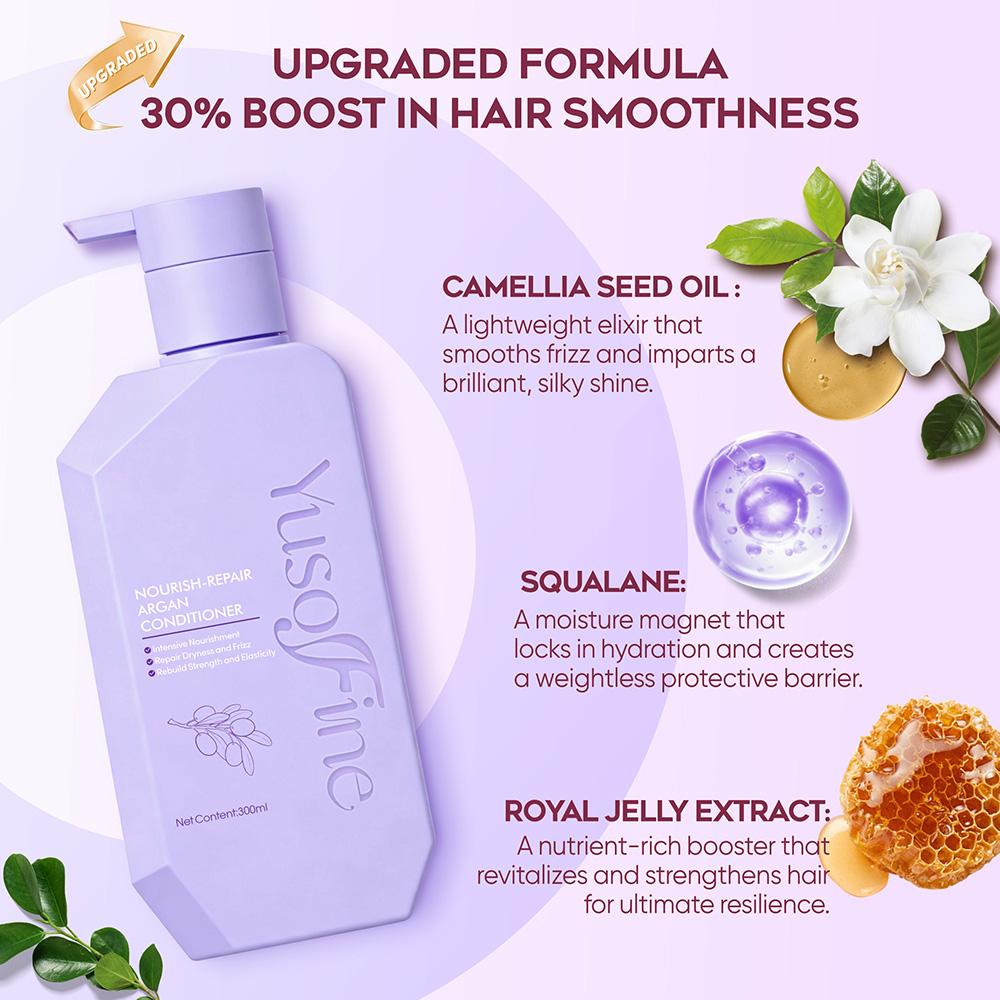 [Hair Care Bundle] Yusofine Nourish-Repair Argan Shampoo + Conditioner + Hair Treatment/Hair Mask Caviar Extract Luxury Hair Care
