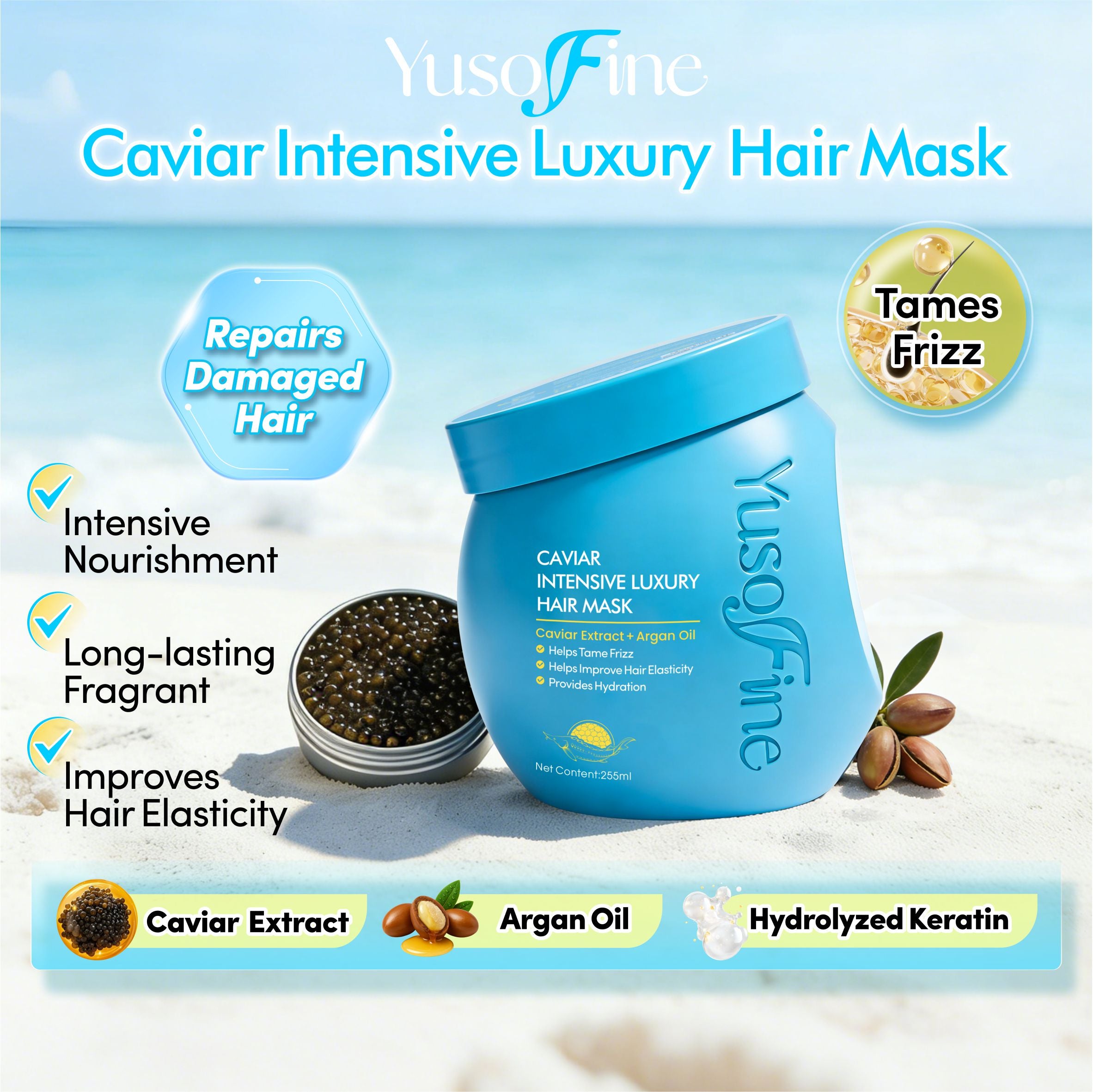 Yusofine Caviar Intensive Luxury Hair Mask Repair Damaged Hair