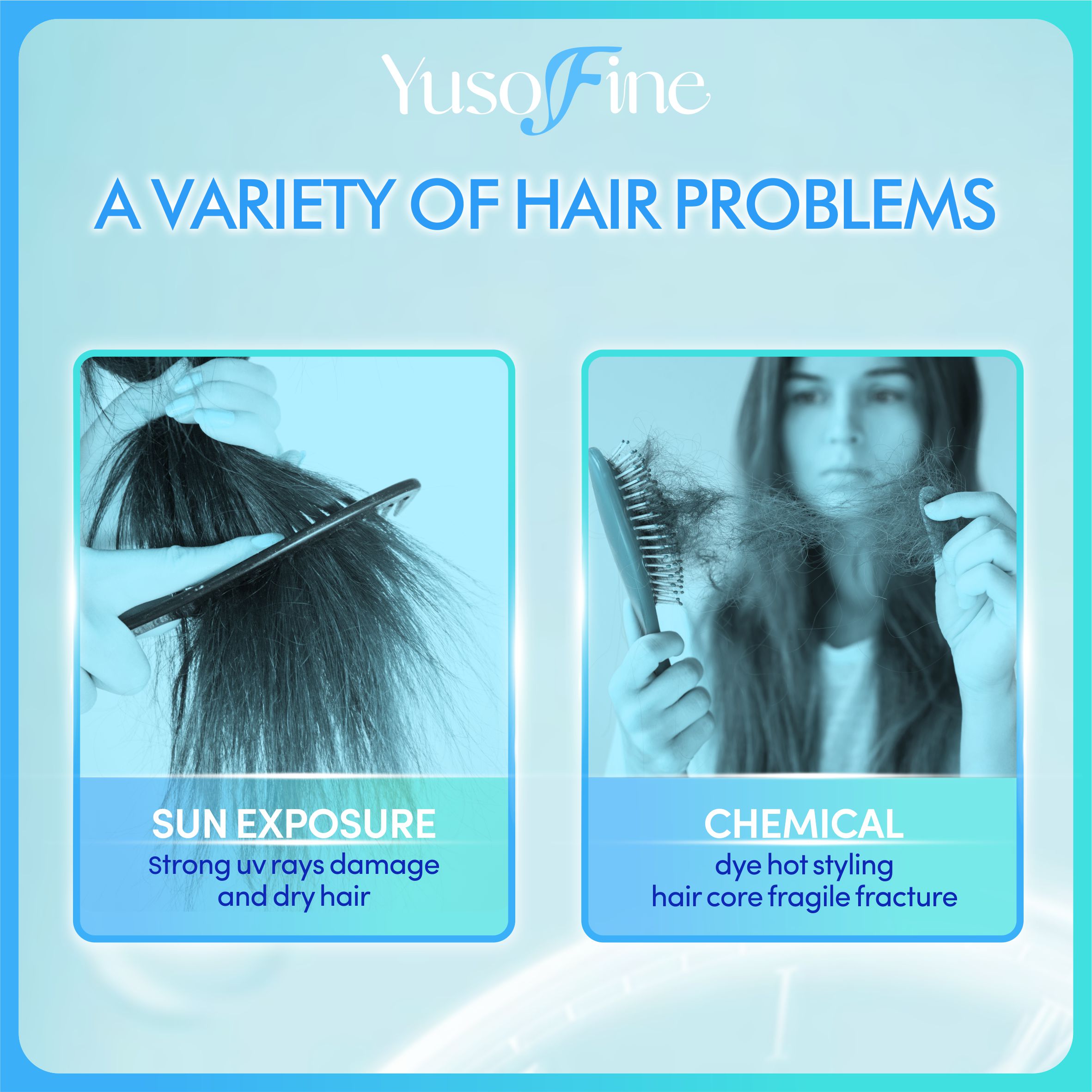 [Upgraded Version] Yusofine Hair Treatment Repair Damaged Hair Nourish Dry Hair Instantly Detangle Antioxidant Protection UV Protection 200ml Wash-Free Hair Serum Hair Mask