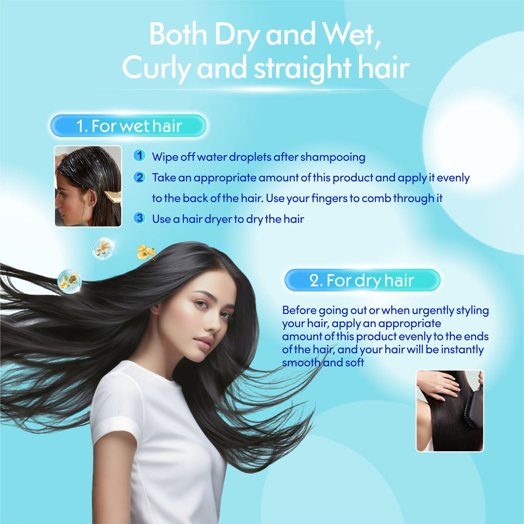 [Upgraded Version] Yusofine Hair Treatment Repair Damaged Hair Nourish Dry Hair Instantly Detangle Antioxidant Protection UV Protection 200ml Wash-Free Hair Serum Hair Mask